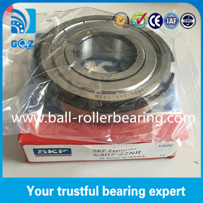 Metal koruma SKF 6307-2ZNR Snap Ring ile derin oluklu top rulmanı