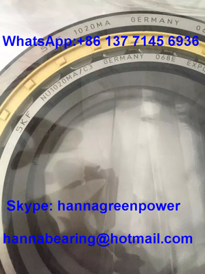 NU1020MAC3 Katı Bakır Kafes Tek Sıralı Silindrik Rol rulman 100*150*24 mm