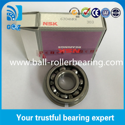 Grease Lubrication NSK 6304NR Deep Groove Ball Bearing with Snap Ring Open type İç çapı 20mm
