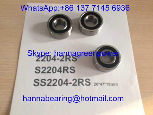SS2204-2RS / S2204RS / 2204- TVH Paslanmaz Çelik Kendini Hizalayan Top Taşıyıcısı, Kauçuk Dükkanlı, 20*47*18mm