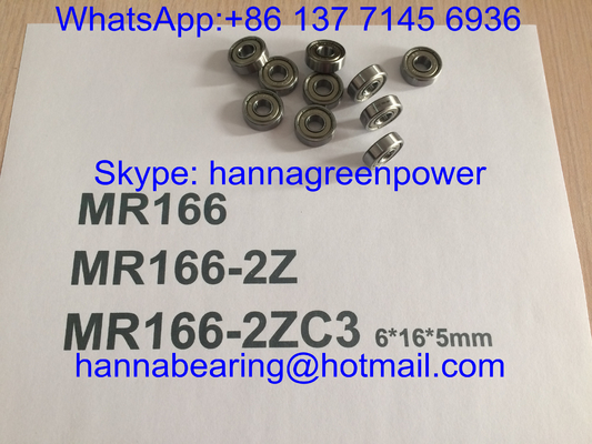 MR166ZZ / MR166-2ZC3 / MR166Z Metal kalkanlı derin oluklu top rulmanları, 6*16*5mm