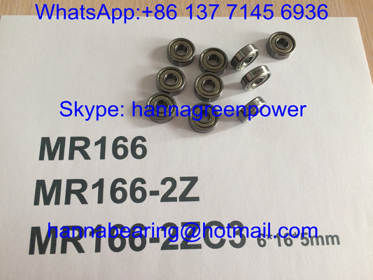 MR166ZZ / MR166-2ZC3 / MR166Z Metal kalkanlı derin oluklu top rulmanları, 6*16*5mm
