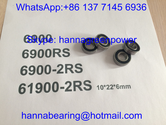 6900RS / 61900-2RS / 6900-2RS Otomotiv rulmanları, kauçuk mühürlü derin oluk rulmanları