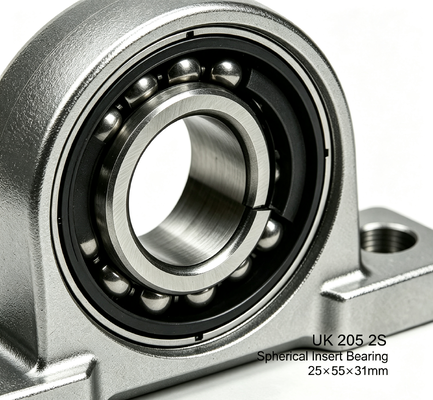 UK205 2S Double Rubber Sealed Spherical Insert Bearing With Adapter Sleeve