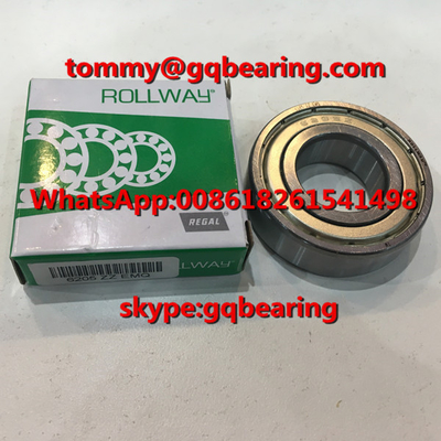 Gcr15 çelik malzeme ROLLWAY 6205ZZ EMQ Metal kalkanlı derin oluklu top rulmanı
