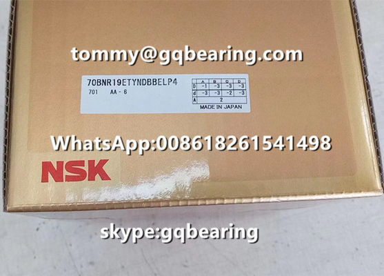 SUJ2 Çelik malzemesi NSK 70BNR19ETYNDBBELP4 Yüksek Hızlı Hızlı Kesinlikli Köşe Çember Taşıyıcısı