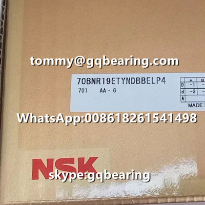 SUJ2 Çelik malzemesi NSK 70BNR19ETYNDBBELP4 Yüksek Hızlı Hızlı Kesinlikli Köşe Çember Taşıyıcısı