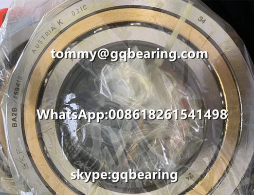 Gcr15 çelik malzemesi SKF BA2B 459418 Bakır malzemesi Kafes hassasiyetli açılı temas topu rulmanı