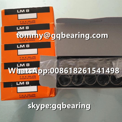 THK LM8 Doğrusal Kabuklar Chrome Çelik Malzemesi Doğrusal Top rulmanları
