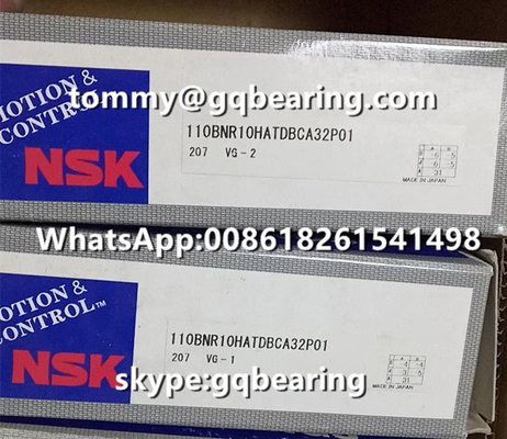 Keramik malzeme toplar NSK 110BNR10HATDBCA32P01 Süper hassaslıklı itiş açılı temas topu rulmanı