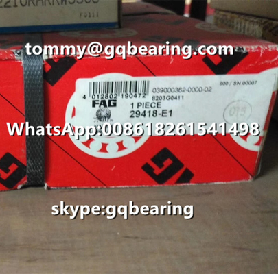 Almanya Soyu Gcr15 Malzeme FAG 29418-E1 29418-E1-XL Itme Küresel Rol rulmanı