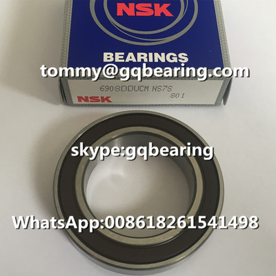 P0 hassas kauçuk mühürlü NSK 6908DDU 6908DDUCM Derin oluklu top rulmanı 40x62x12mm