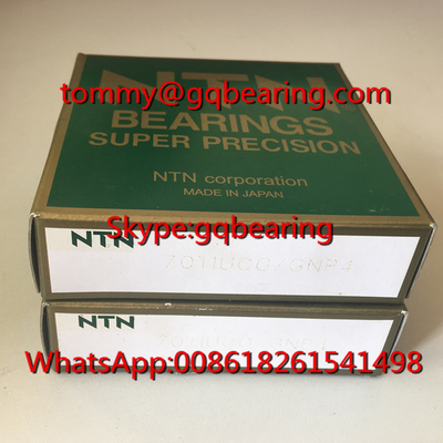P4 hassasiyet NTN 7011UCG/GNP4 Süper hassasiyet açılı temas topu rulmanı 55*90*18mm