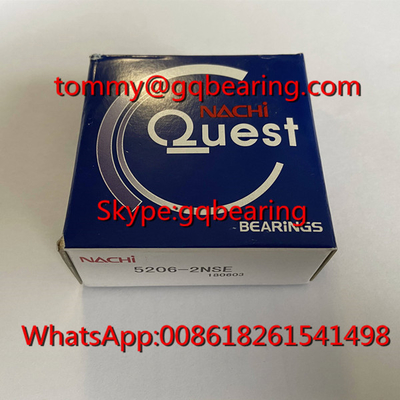 GCR15 STEEL MATERIAL NACHI 5206-2NSE Çifte Satır Çelişkili Temas Top Taşıyıcı Dükkanları Tipi ZZ 2RS OPEN