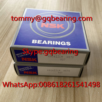 Japonya Soyu Gcr15 Çelik Malzeme NSK 6816ZZCM İnce Duvarlı Derin Çukurlu Top Taşıma 80 x 100 x 10 mm