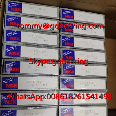 Gcr15 Çelik malzemesi NSK 22210EAE4U1 Küresel rulo rulmanları 50 * 90 * 23 mm