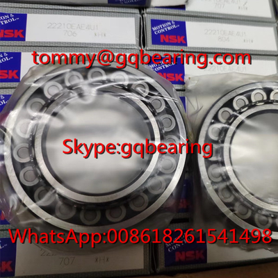 Gcr15 Çelik malzemesi NSK 22210EAE4U1 Küresel rulo rulmanları 50 * 90 * 23 mm