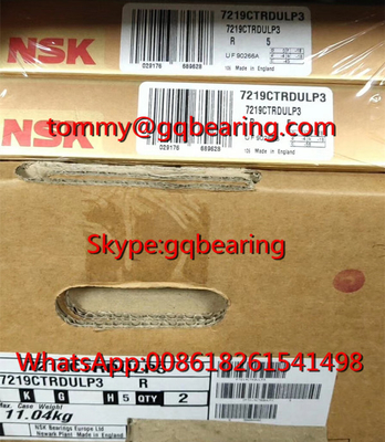 P3 Süper hassasiyetli NSK 7221CTRDULP3 Tek sıra açılı temas topu rulmanı 105*190*36mm