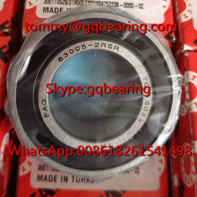 Gcr15 çelik malzemesi FAG 63005-A-2RSR Derin oluklu top rulmanı 25x47x16mm