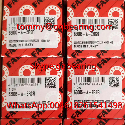 Gcr15 çelik malzemesi FAG 63005-A-2RSR Derin oluklu top rulmanı 25x47x16mm